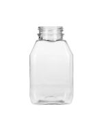 8oz Clear Wide Mouth Square Beverage Bottle - 38-385 Temper Evident Neck