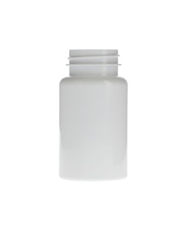 120cc (4oz) White PET Wide Mouth Round Plastic Packer - 38-400 Neck