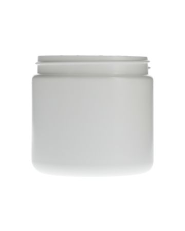 16oz (473ml) White HDPE Wide-Mouth Jar Round - 89-400 Neck