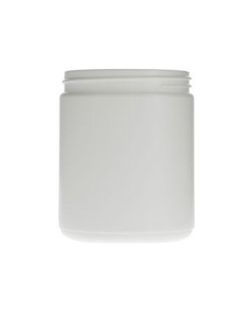 20oz White Wide Mouth Round Plastic Jar