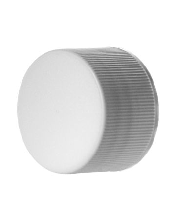 28-410 White Rib Side Matte Top Plastic (CT) Cap - PE Foam
