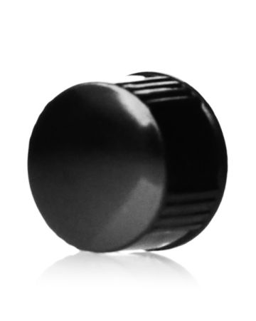 13-425 Black Rib Side Smooth Top Phenolic Plastic Cap - LDPE Cone Liner
