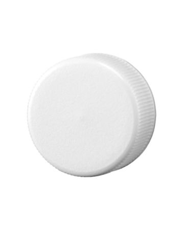 24-400 White PP Ribbed Side Matte Top Plastic Screw Cap - F419 Liner