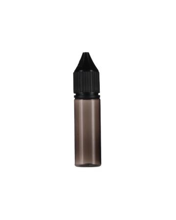 15ml Translucent Black PET Chubby Gorilla Unicorn V3 Bottle With Black CR Tamper Evident Break Off Band Closure 