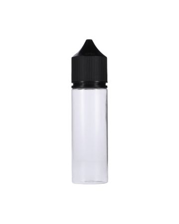 50ml Clear PET Chubby Gorilla Unicorn V3 Bottle With Black CR Tamper Evident Break Off Band Closure 