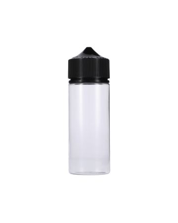 120ml Clear PET Chubby Gorilla Unicorn V3 Bottle With Black CR Tamper Evident Break Off Band Closure 