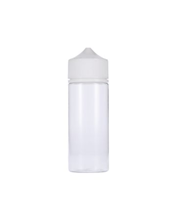 120ml Clear PET Chubby Gorilla Unicorn V3 Bottle With White CR Tamper Evident Break Off Band Closure 