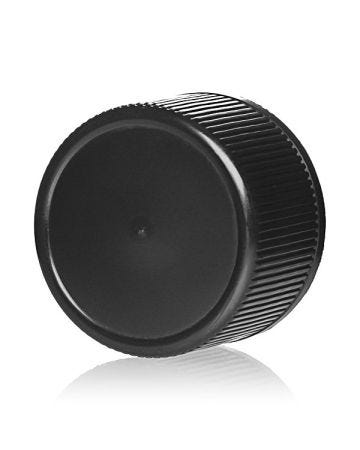 38-439 Black Rib Side PP Plastic Screw Cap - Teflon and F217 Liner
