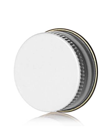 28-400 White Threads and Knurled Edge Metal Pulp and Poly Liner