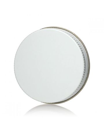 58-400 White Threads and Knurled Edge Metal Screw Cap - Pulp and Foil Liner