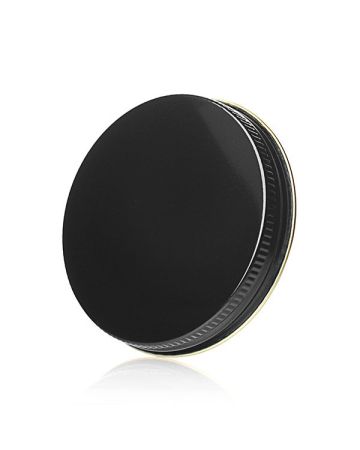 70-400 Black Threads and Knurled Edge Metal Screw Cap - No Liner (Gold Bottom)