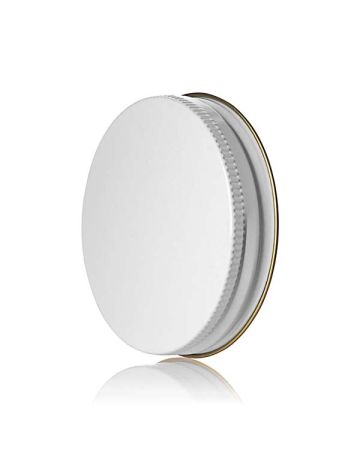 70-450 (70-G) White Threads Knurled Edge Tin Plate Metal Screw Cap - Plastisol Liner