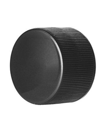 28-410 Black Rib Side Smooth Top PP Plastic (CT) Cap - F217 Liner