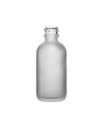 2oz (60ml) Flint Glass Frosted Boston Round - 20-400 Neck