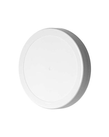 89-400 White Ribbed Side Matte Top Plastic Cap (CT) - Unlined