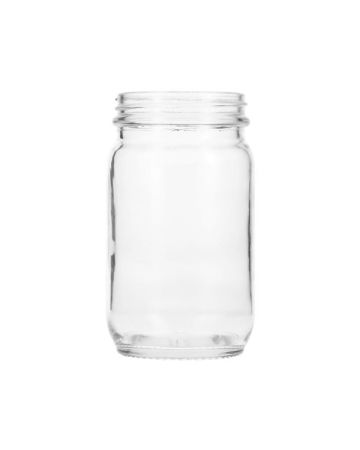 8oz (240ml) Flint (Clear) Economy Round Glass Jar (12-Pack) - 58-400 Neck
