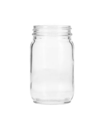 8oz (240ml) Flint (Clear) Economy Round Glass Jar (24-pack) - 58-400 Neck