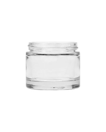 2oz (60ml) Flint (Clear) Thick Wall Straight-Sided Round Glass Jar - 58-400 Neck