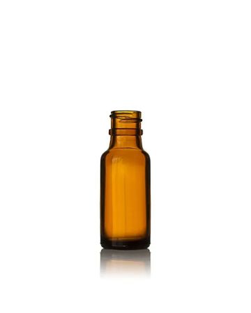 0.5oz (15ml) Amber Boston Round Glass Bottle - 18-405 Neck