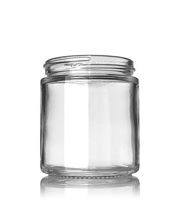4oz (120ml) Flint (Clear) Glass Cream Round Glass Jar - 58-405 Neck