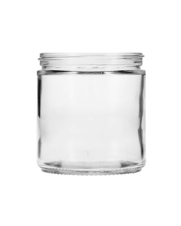  16oz (480ml) Flint (Clear) Cream Round Glass Jar - 89-400 Neck