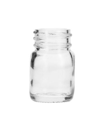 0.5oz (15ml) Flint (Clear) Wide Mouth Round Glass Bottle - 28-400 Neck