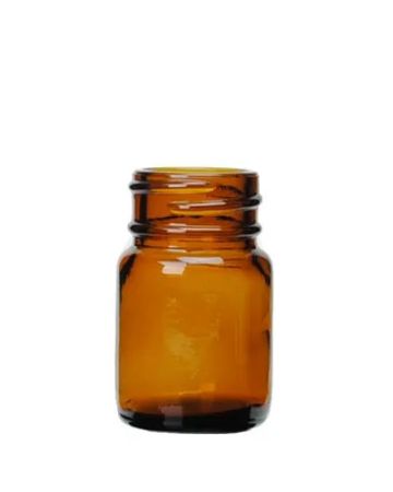 15cc (0.5oz) Amber Wide Mouth Round Glass Bottle - 28-400 Neck Finish