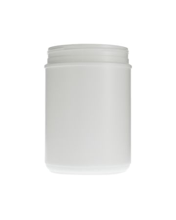 70oz White Straight Sided Round Plastic Canister - 120mm Neck