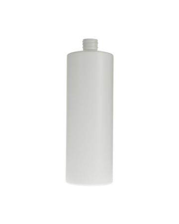 32oz (960ml) White HDPE Window Stripe Cylinder Round Plastic Bottle - 28-410 Neck