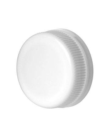 38-DS1.5 White Rib Side/Matte Top HDPE Tamper Evident Drop Band Plug Seal Closure