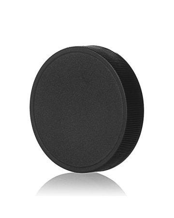 58-400 Black Rib Side Matte Top PP Plastic Continuous Thread (CT) Cap - F217 Liner