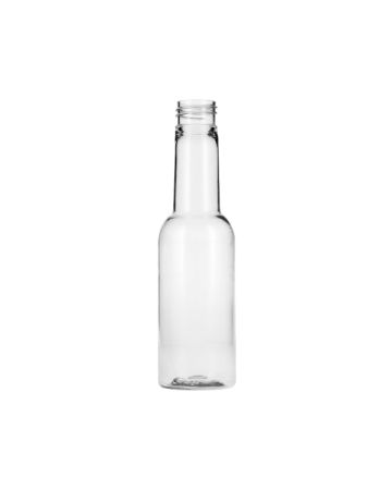 5oz (150ml) Clear PET 25% PCR Habanero Sauce Bottle Round - 24-410 Neck (Recycled Plastic)