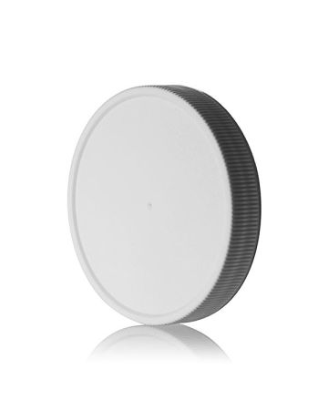 70-400 White Ribbed Side Matte Top Plastic (CT) Cap - F217