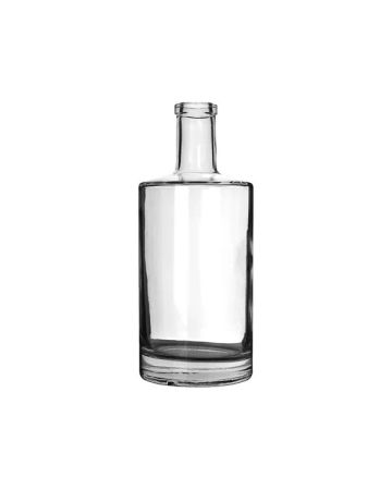750ml (25.4oz) Flint Glass Jersey Bar Top Round - 21.5mm Neck