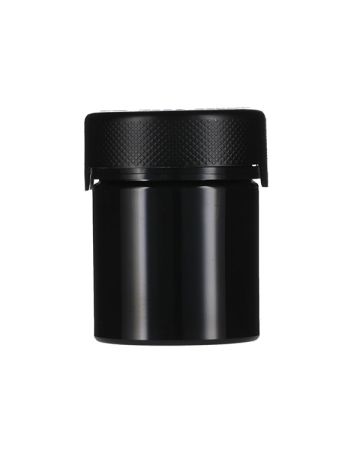  3oz (90cc) Black PET Chubby Gorilla Aviator CR Jar Inner Seal and Black Tamper Evident Break-Off Band Closure 