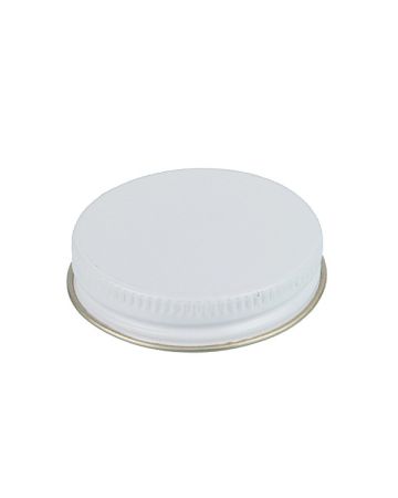 48-400 White Metal Screw Cap With Plastisol Liner