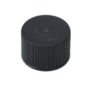 24-410 Black Ribbed Side Matte Top Plastic Cap (CT)