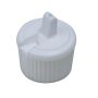 24-410 White Ribbed Side Liquid Dispensing Plastic Cap (2.5mm orifice)