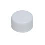 24-410 White Fine Ribbed Side Matte Top Plastic Cap (CT)