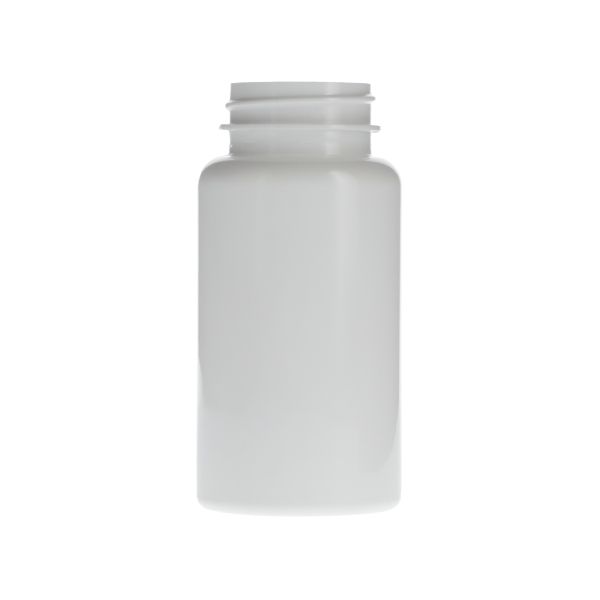 150cc (5.07oz) White PET Wide Mouth Packer Round Plastic Bottle - 38-400 Neck