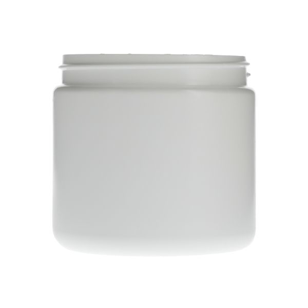 16oz (473ml) White HDPE Wide-Mouth Jar Round - 89-400 Neck