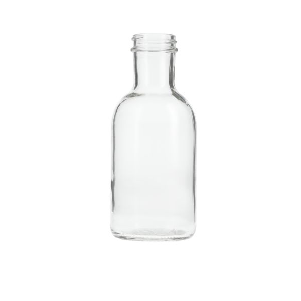 12oz (360ml) Flint (Clear)  Stout Round Glass Bottle - 38-405 Neck Finish