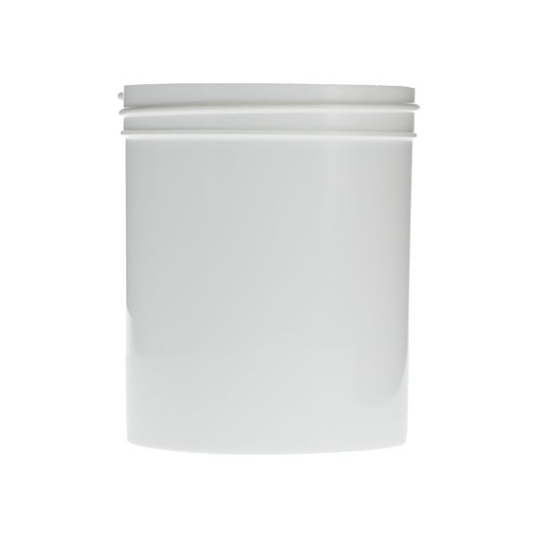 16oz (473ml) White PP Straight-Sided Round Plastic Jar - 89-400 Neck