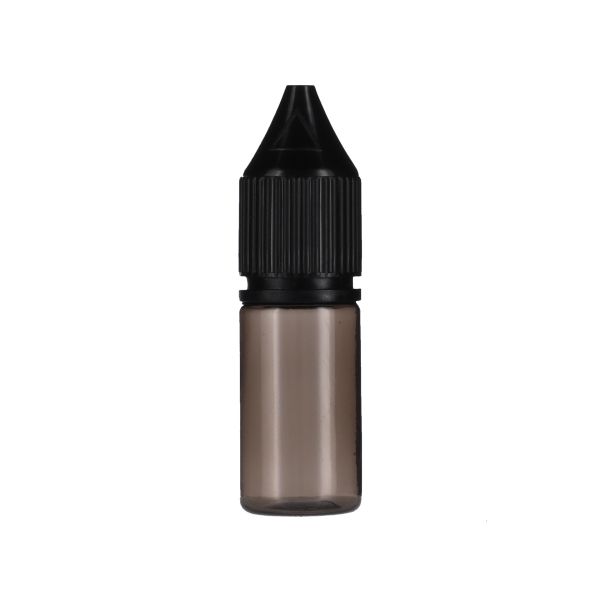 10ml Translucent Black PET Chubby Gorilla Unicorn V3 Bottle With Black CR Tamper Evident Break Off Band Closure 
