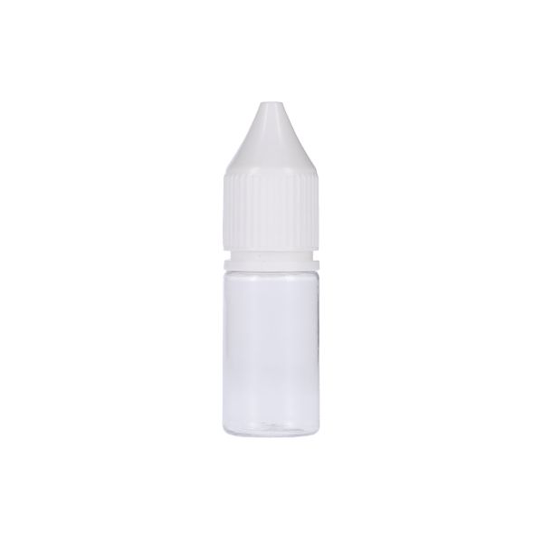 10ml Clear PET Chubby Gorilla Unicorn V3 Bottle With White CR Tamper Evident Break Off Band Closure 