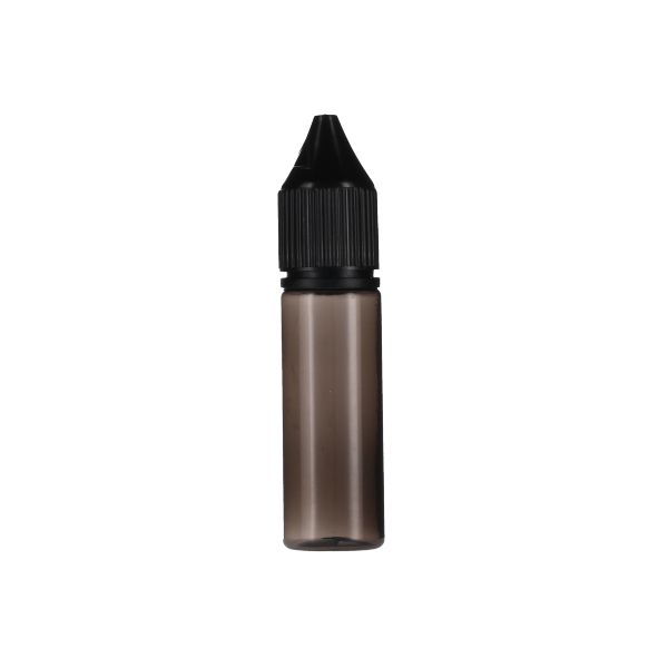 15ml Translucent Black PET Chubby Gorilla Unicorn V3 Bottle With Black CR Tamper Evident Break Off Band Closure 