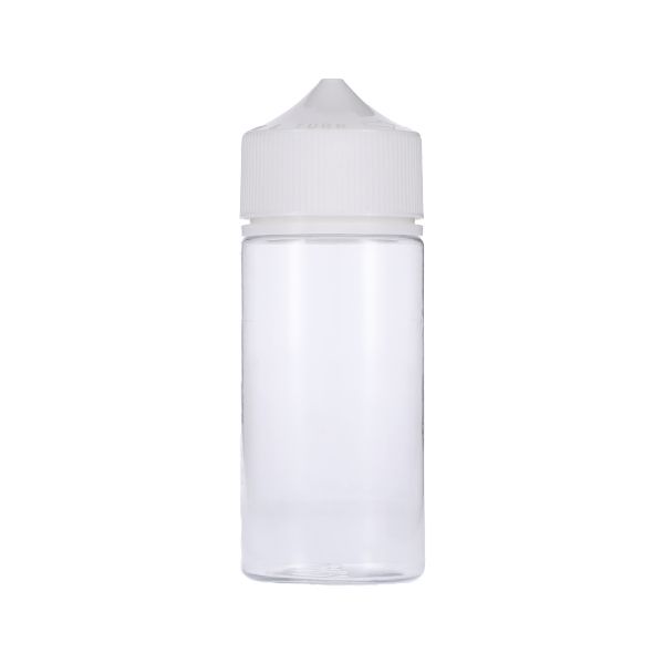 100ml Clear PET Chubby Gorilla Unicorn V3 Bottle With White CR Tamper Evident Break Off Band Closure 