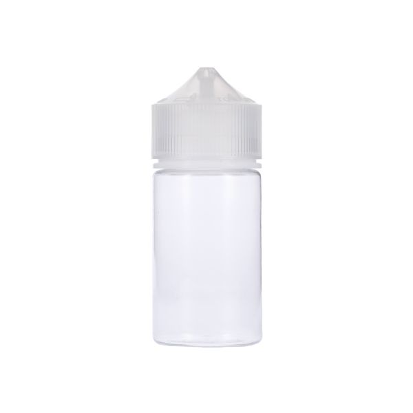 60ml Clear PET Chubby Gorilla Mini Unicorn Bottle With Natural CR Tamper Evident Break Off Band Closure