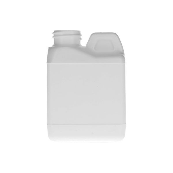4oz (120ml) White HDPE F-Style with Handle Rectangular Plastic Bottle - 24-400 Neck