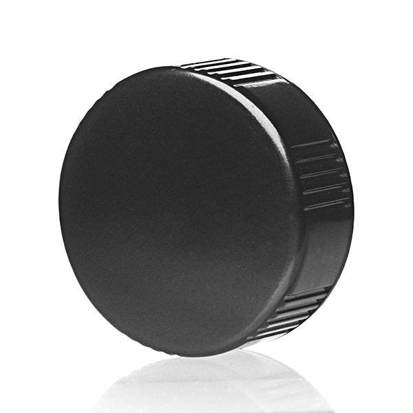 33-400 Black Rib Side Smooth Top Phenolic Plastic (CT) Cap - LDPE Cone Liner